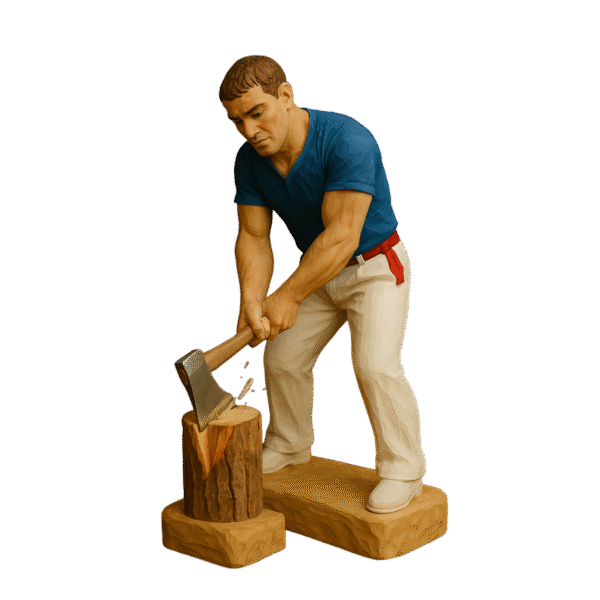 Figura Aizkolari Tallada en Madera