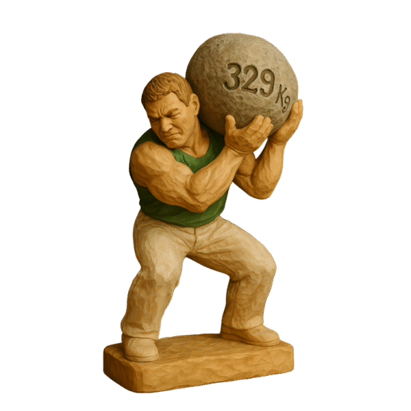 Figura Harrijasotzaile Tallado en Madera